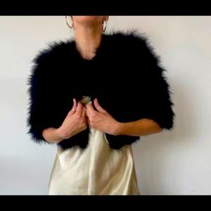 Bebe FEATHERED SHRUG *** NEW *** Size P/S